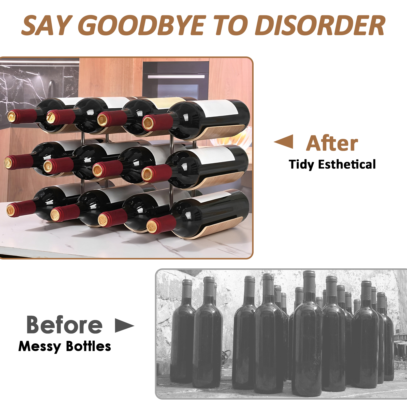 2/3-Tier Wooden Wine Rack Wavy – обзор и цена Kitchen Appliances Holder