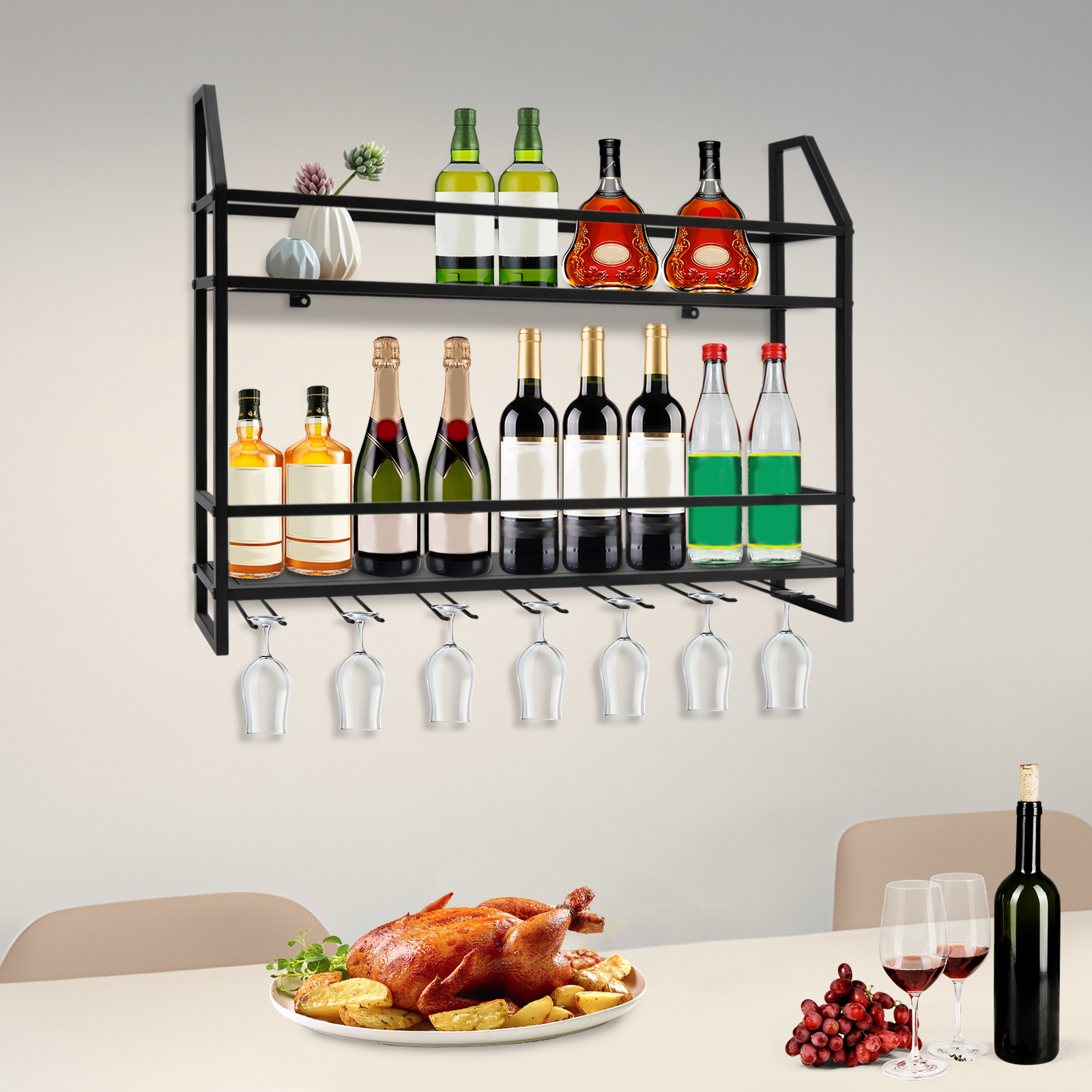 Double-layer Wine Rack Wall-Mo – обзор и цена Kitchen Appliances Holder